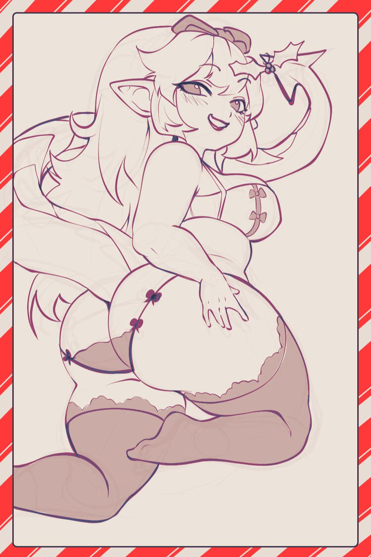 Merry Christmas, from the Voidmaiden herself! Is that a mistletoe on the tip of her tail?